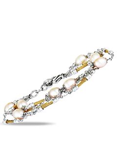 Charriol Pearl Stainless Steel and Yellow PVD Cream Pearls Bracelet