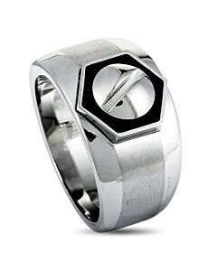 Charriol Rotonde Stainless Steel Black Epoxy Band Ring