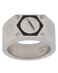 Charriol Rotonde Stainless Steel Black Epoxy Band Ring