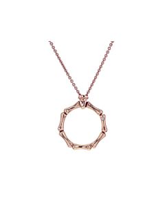Chimento Bamboo Pendant Necklace with Rose Gold Cable Chain - Diamond Accent