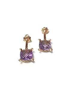 Chimento Rose Gold Earrings with Diamond Accents and Amethyst