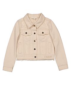Chloe Girls Ivory Cotton Denim Jacket