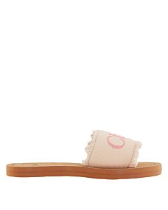 Chloe Girls Pink Washed Pink Frayed Logo Sandals, Brand Size 30 (13 Little Kids)