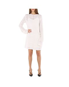 Chloe Ladies Cloudy White Long-Sleeve Mini Dress, Size Medium