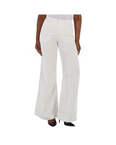 Chloe Ladies Iconic Milk Flared Ribbed Trousers
