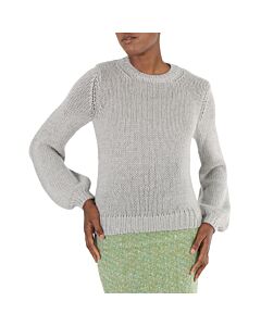 Chloe Ladies Shadow Grey Ribbed Cashmere Sweater, Size X-Small