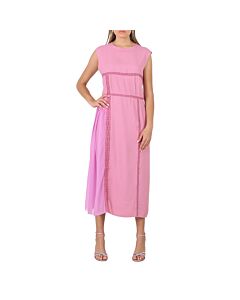 Chloe Ladies Velvety Pink Lace-Trimmed Dress, Brand Size 38 (US Size 6)