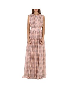 Chloe Ladies Wild Pink Long Dress With Print, Brand Size 36 US Size 4)