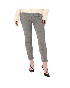 Chloe Ladies Yellow Checked Cropped Leggings, Brand Size 36