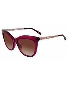 Chopard 54 mm Burgundy/Rose Gold Sunglasses