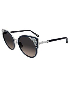 Chopard 54 mm Shiny Palladiium/Blue Sunglasses