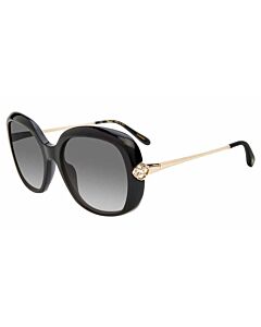 Chopard 57 mm Shiny Black Sunglasses