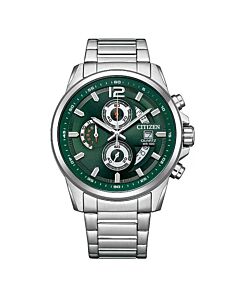 Chronograph Stainless Steel Green Dial Watch
