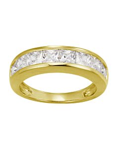 Classic Treasures Princess Cut 14K Gold over Sterling Silver CZ Stackable Band.