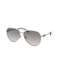 Coach 61 mm Shiny Silver Sunglasses