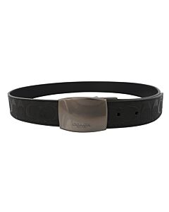 Coach Men's Black Plaque Buckle Cut-to-size Reversible Belt, 38mm