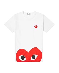Comme Des Garcons Ladies Double Heart Print T-shirt