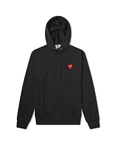 Comme Des Garcons Men's Black Heart Logo Zipped Hoodie
