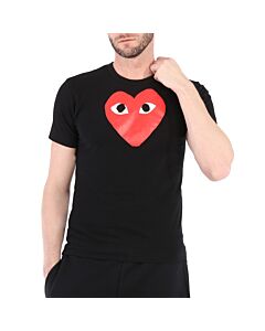 Comme Des Garcons Men's Black Play Printed Heart T-shirt