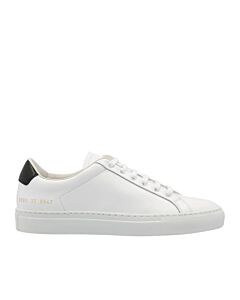 Common Projects Ladies White/Black Retro Low-Top Leather Sneakers