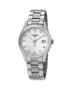 Women's Conquest Classic Stainless Steel Mother of Pearl Dial Watch