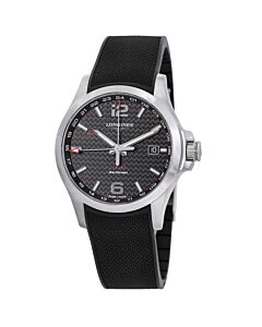 Conquest Rubber Black Dial Watch