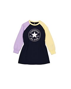 Converse Girls Colorblock Long-Sleeve Logo Baseball Dress