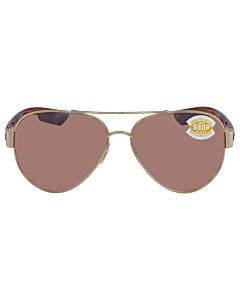 Costa Del Mar SOUTH POINT 59 mm Rose Gold with Light Tortoise Temples Sunglasses