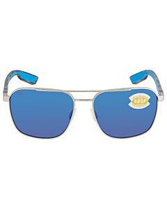 Costa Del Mar Wader 58 mm Brushed Silver Sunglasses
