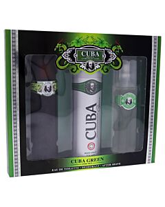 Cuba Green by Cuba for Men - 3 Pc Gift Set 3.3oz EDT Spray, 6.7oz Body Spray, 3.3oz After Shave