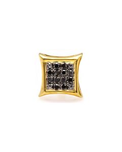 Dazzling Rock 0.05 Carat (ctw) 18K Yellow Gold Plated Sterling Silver Round Black Diamond Stud Earring (1pc)