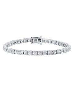 Dazzling Rock 0.85 Carat (ctw) 14K White Gold Round White Diamond Ladies Tennis Bracelet