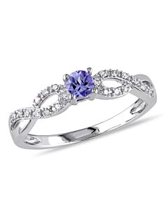 Delmar 1/10 CT TW Diamond and Tanzanite Infinity Ring in Sterling Silver
