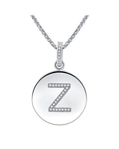 Diamond Muse 0.10 Cttw Initial Letter Diamond Necklace for Women, Girls, and Men in Sterling Silver