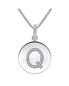 Diamond Muse 0.10 Cttw Initial Letter Diamond Necklace for Women, Girls, and Men in Sterling Silver