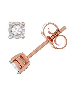 Diamond Muse 0.10 cttw Rose Gold Over Sterling Silver Diamond Stud Earrings for Women