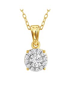 Diamond Muse 0.10 cttw Yellow Gold Over Sterling Silver Round Diamond Stud Necklace for Women