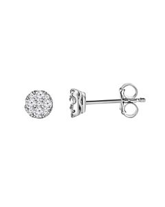 Diamond Muse 0.25 cttw White Gold Over Sterling Silver Cluster Diamond Stud Earrings for Women