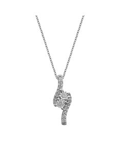 Diamond Muse 0.25 cttw White Gold Over Sterling Silver Diamomd Necklace for Women