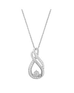 Diamond Muse 0.25 cttw White Gold Over Sterling Silver Diamond Teardrop Necklace for Women
