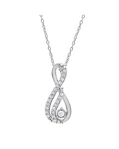 Diamond Muse 0.25 cttw White Gold Over Sterling Silver Infinity Teardrop Necklace for Women