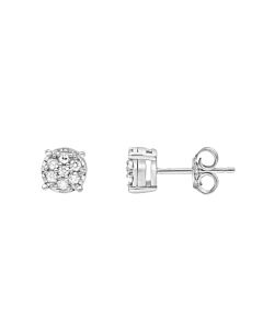 Diamond Muse 0.25 cttw White Gold Over Sterling Silver Miracle Plated Diamond Stud Earrings for Women