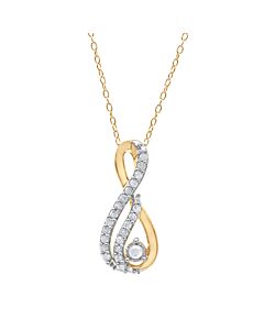 Diamond Muse 0.25 cttw Yellow Gold Over Sterling Silver Infinity Teardrop Necklace for Women