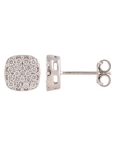 Diamond Muse 0.50 cttw 10KT White Gold Round Cut Diamond Stud Earrings for Women