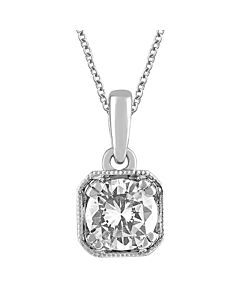 Diamond Muse 0.50 cttw 14KT White Gold Round Cut Diamond Pendant Necklace for Women