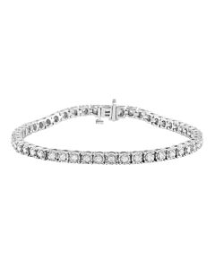 Diamond Muse 1.00 Carat Real Diamond Circle Link Tennis Bracelet (J, I3)
