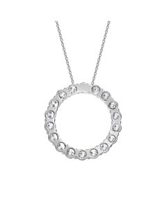 Diamond Muse 2.00 cttw 14KT White Gold Circle of Life Diamond Pendant Necklace for Women