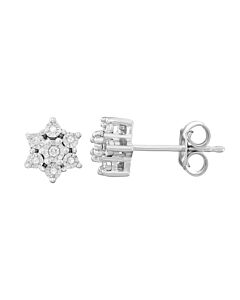 Diamond Muse 0.07 cttw Sterling Silver Star Diamond Stud Earrings for Women