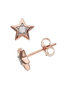 Diamond Muse 0.10 cttw Rose Gold Over Sterling Silver Diamond Star Stud Earrings