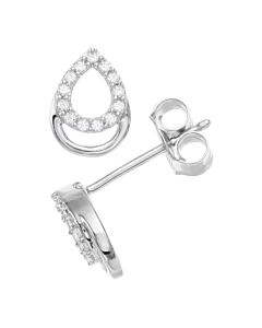 Diamond Muse 0.10 cttw Sterling Silver Diamond Teardrop Stud Earrings